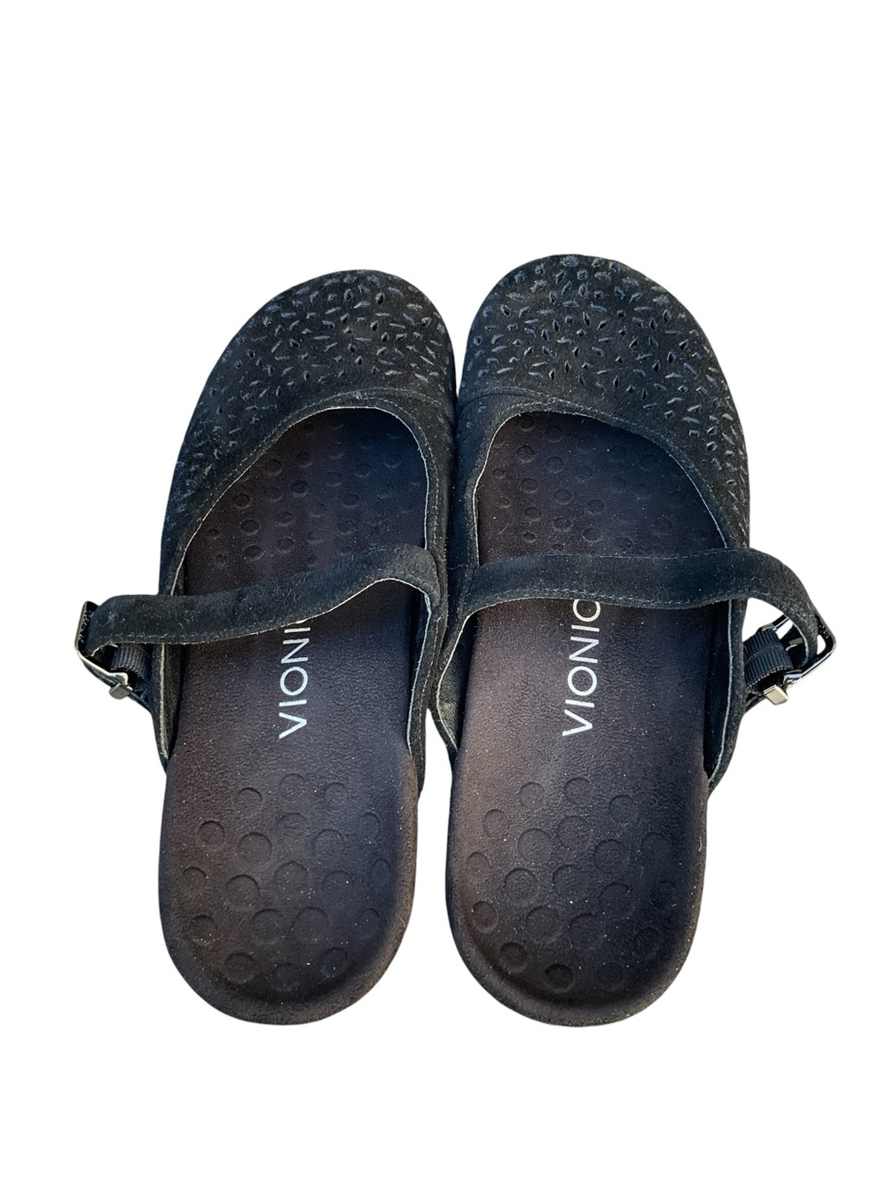 Vionic Lidia Women's Slip On Mules Black Suede Size 7 Comfortable Lightweight